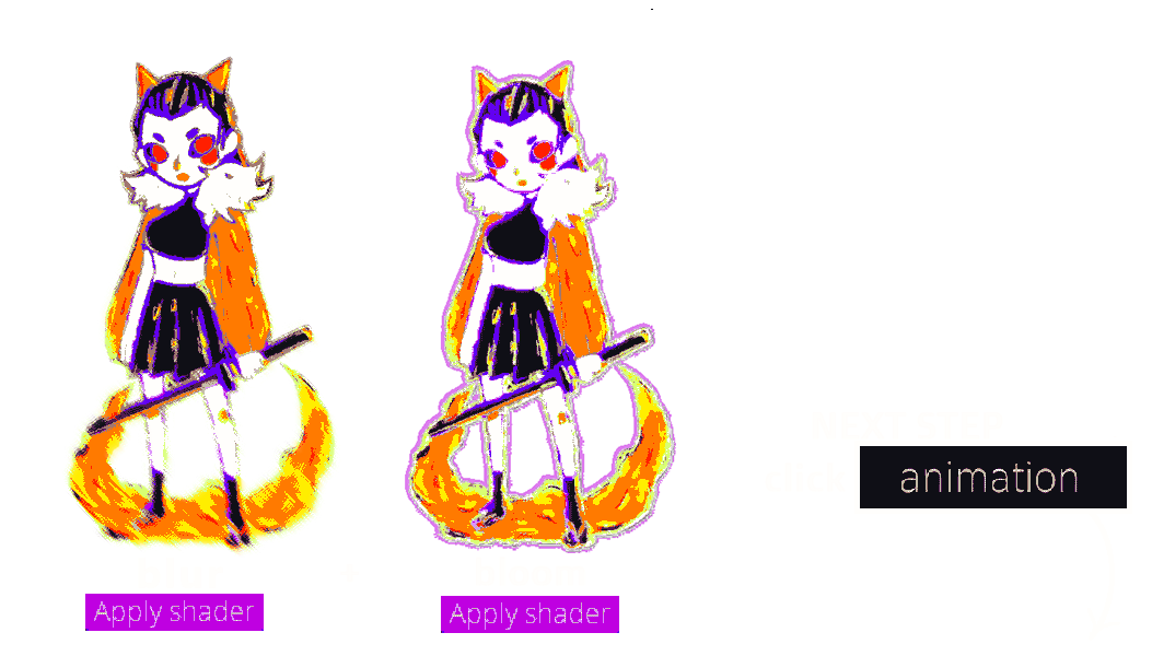 Example of a pixel art character with a new color scheme from PaletteSwap.